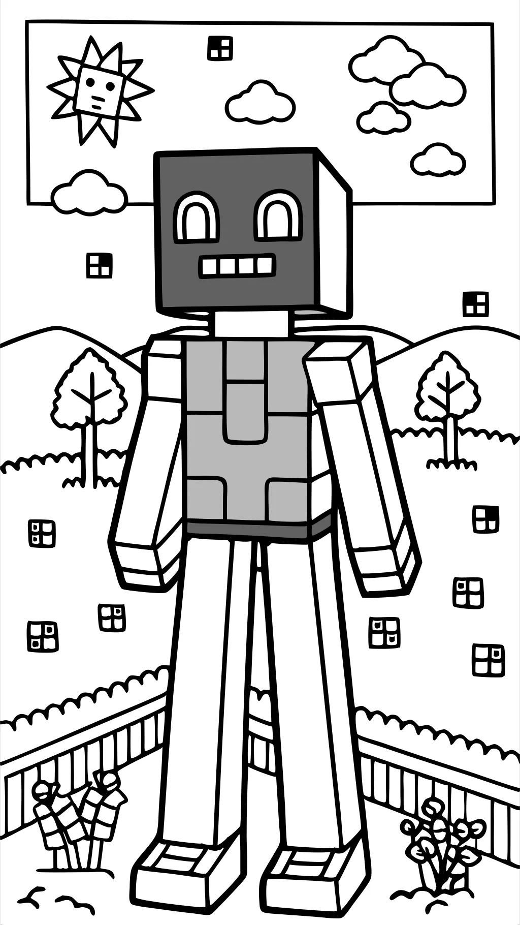 Enderman Minecraft Pages para colorear